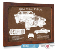Cutler West Vehicle Collection 1961 Volvo P1800 Vintage Blueprint Auto Print
