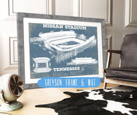 Cutler West Pro Football Collection 14" x 11" / Greyson Frame & Mat Tennessee Titans Nissan Stadium - Vintage Football Print 723971122_70963