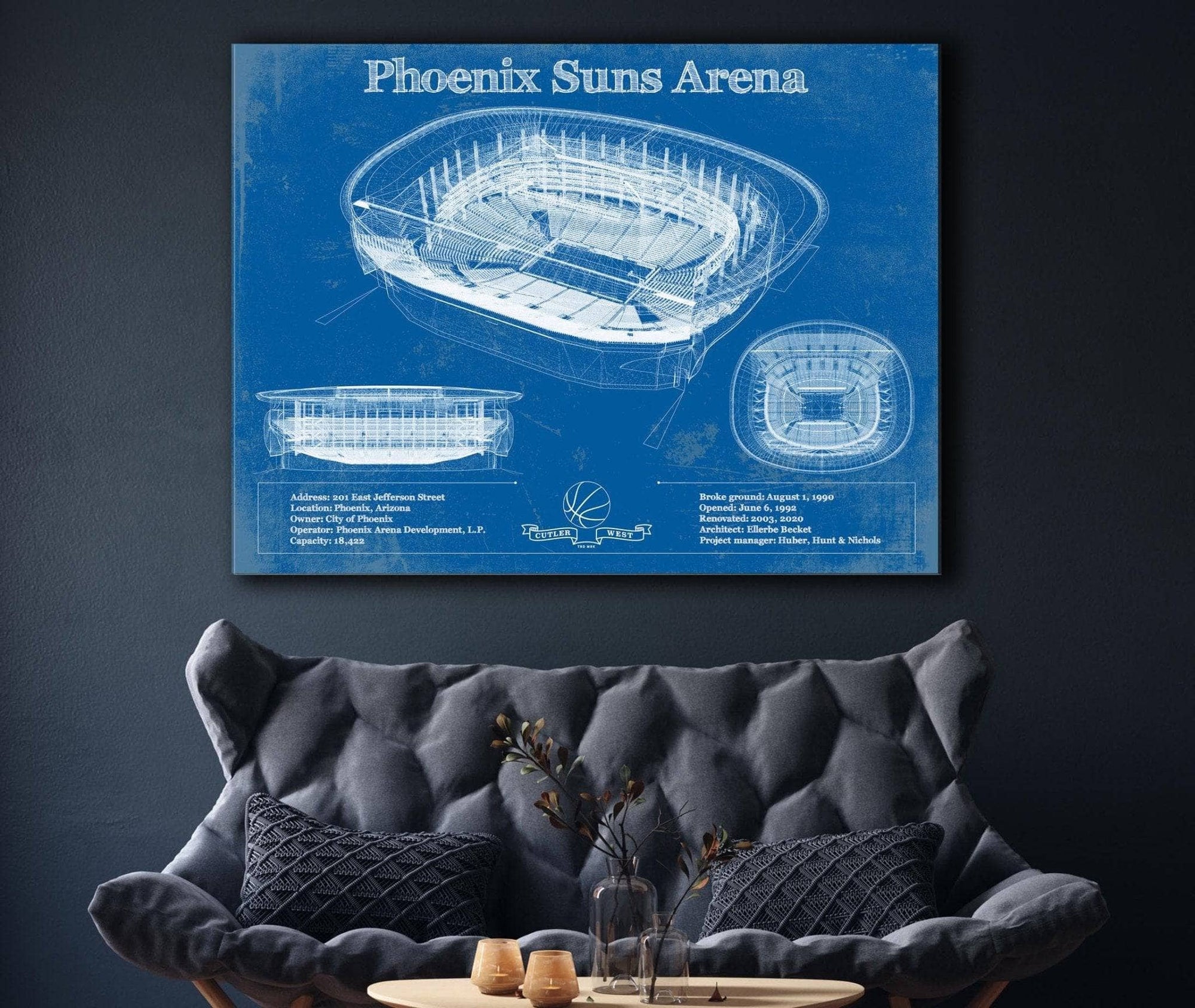 Cutler West Phoenix Suns - Vintage Phoenix Suns Arena NBA Print
