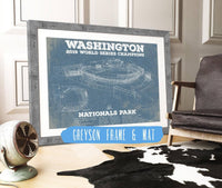Cutler West 14" x 11" / Greyson Frame & Mat Washington Nationals - National Park Vintage Stadium Blue Print 728187448-14"-x-11"8187