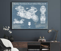Cutler West Harley-Davidson Road Glide Ultra 2018 Blueprint Motorcycle Patent Print