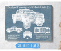Cutler West Dodge Collection Dodge Ram 1500 Rebel (2015) Vintage Blueprint Auto Print