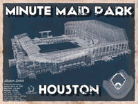 Cutler West Baseball Collection 14" x 11" / Unframed Houston Astros Minute Maid Park Team Color Vintage Baseball Fan Print 661288993-TOP