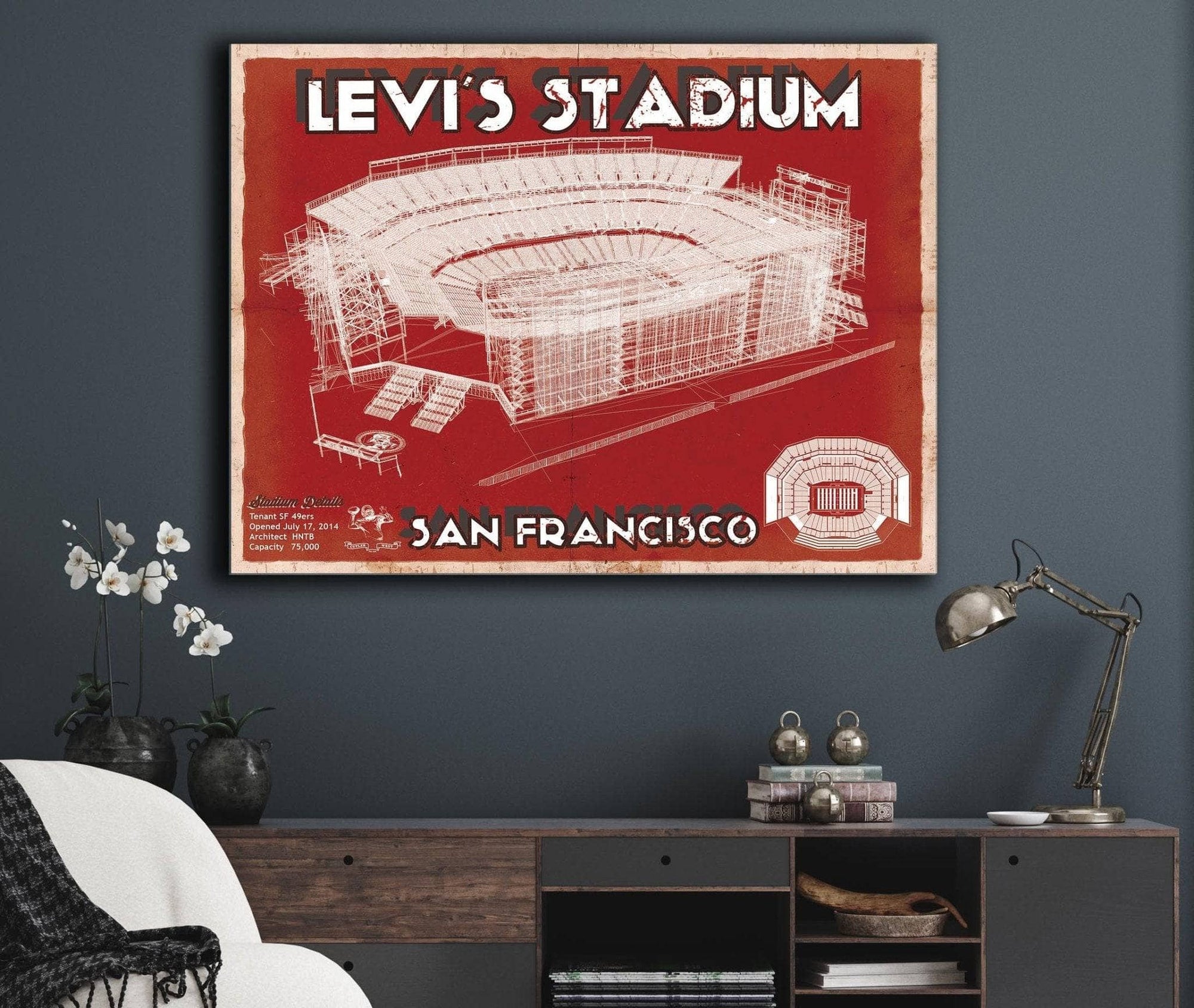 Cutler West Pro Football Collection San Francisco 49ers - Levi's Stadium Seating Chart - Vintage Football Print