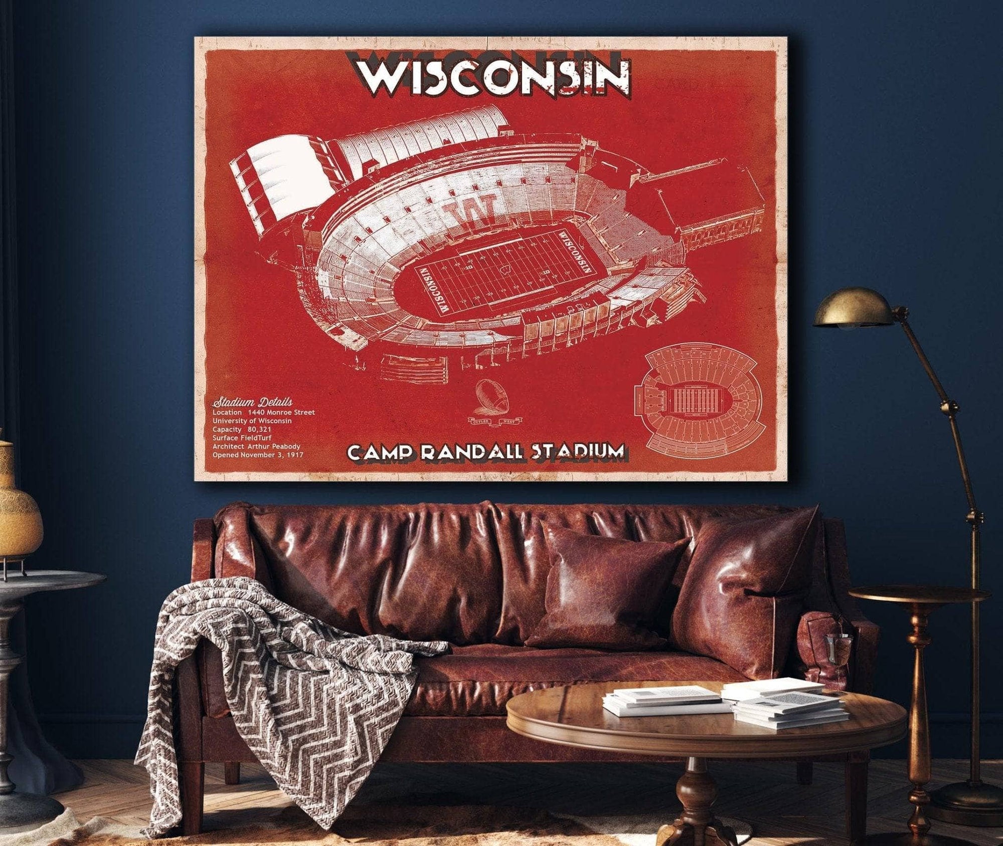 Cutler West Wisconsin Badgers Camp Randall Stadium Vintage Art Print