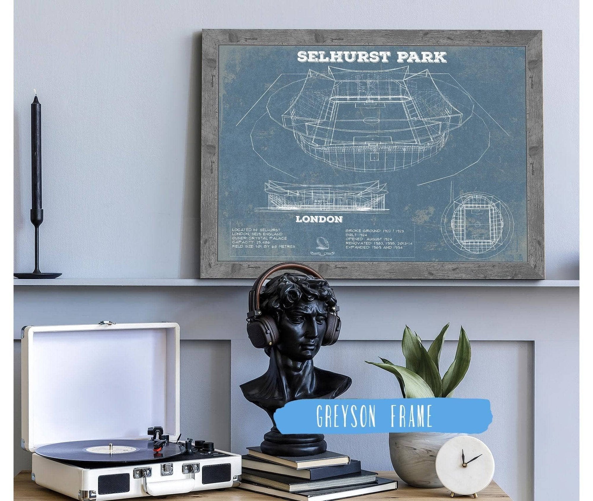 Cutler West Selhurst Park Stadium A New Crystal Palace Blueprint Vintage Soccer Print