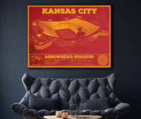 Cutler West Pro Football Collection Kansas City Chiefs Arrowhead Stadium Vintage Football Print