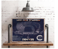 Cutler West Pro Football Collection Denver Broncos Vintage Sports Authority Field - Vintage Football Print