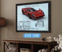 Cutler West Ferrari Collection 14" x 11" / Black Frame Ferrari 330 P4 Vintage Sports Car Print 845000143_61740