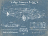 Cutler West Dodge Collection 14" x 11" / Unframed Dodge Lancer 1957 Vintage Blueprint Auto Print 845000187_58835