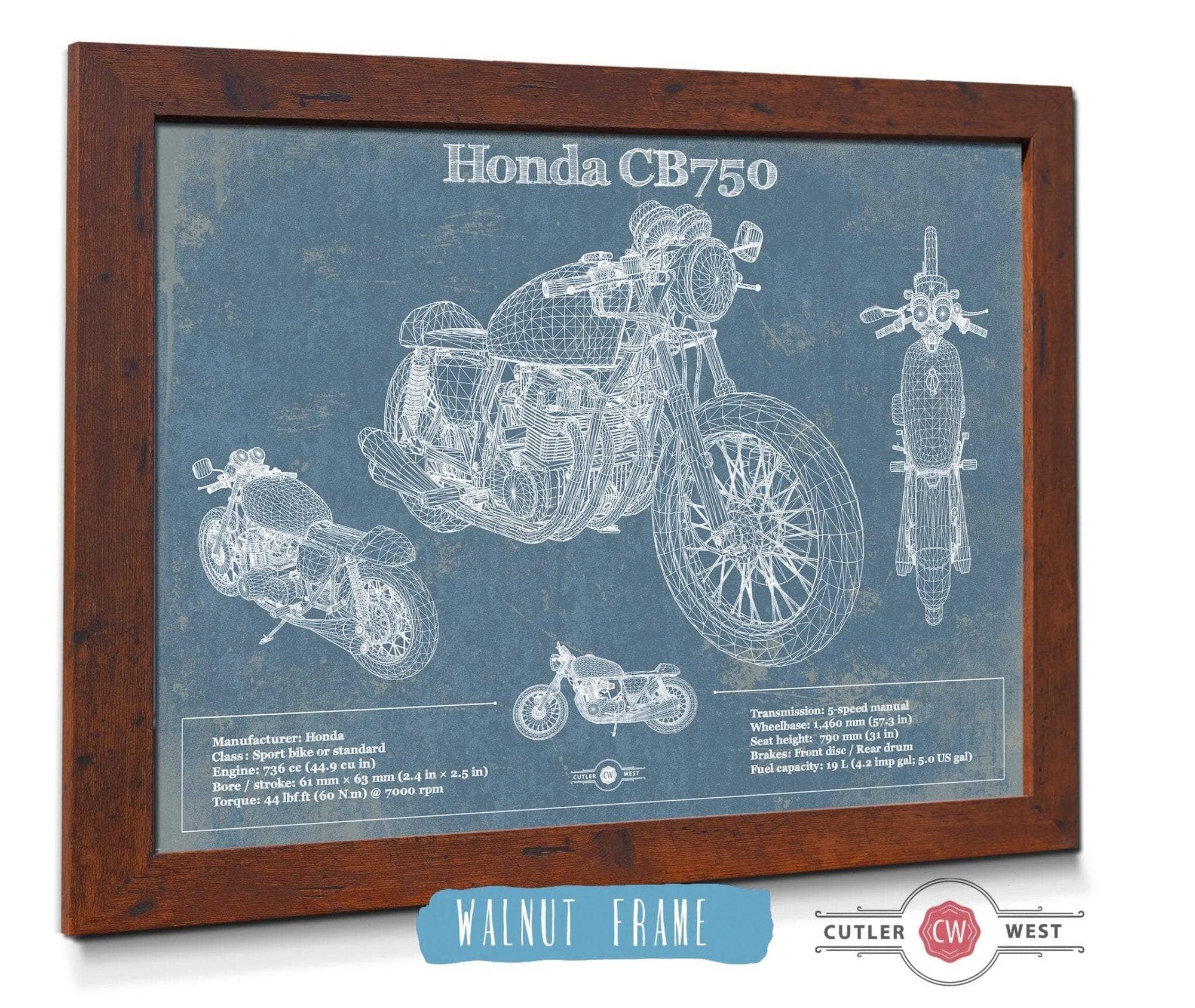 Cutler West Honda CB750 Motorcycle Patent Print