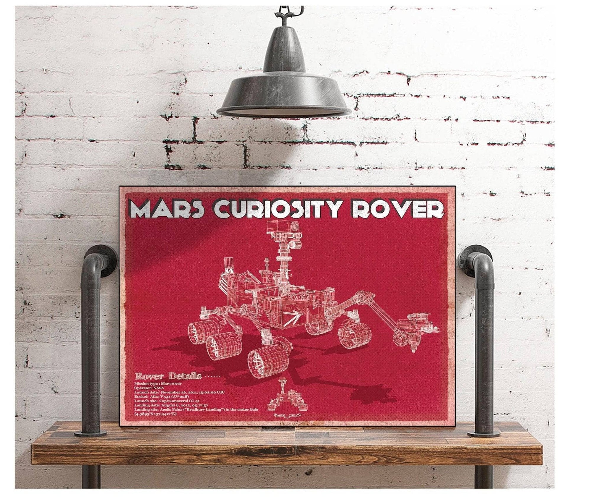 Cutler West SciFi, Fantasy, and Space Mars Curiosity Rover NASA Space Blueprint Print