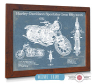 Cutler West Harley-Davidson Sportster Iron 883 2016 Blueprint Motorcycle Patent Print