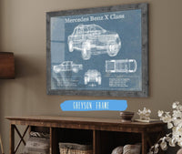 Cutler West Mercedes Benz Collection 14" x 11" / Greyson Frame Mercedes Benz X Class Blueprint Vintage Auto Print 845000280_19523