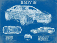 Cutler West Vehicle Collection 14" x 11" / Unframed BMW I8 Vintage Blueprint Auto Print 945000335_47813