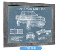 Cutler West Dodge Collection 14" x 11" / Greyson Frame 1997 Dodge Ram 1500 Vintage Blueprint Auto Print 845000267_39570