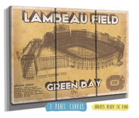 Cutler West Pro Football Collection 48" x 32" / 3 Panel Canvas Wrap Green Bay Packers - Lambeau Field Vintage Football Print 698877220-TEAM_66012