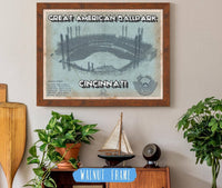 Cutler West Baseball Collection 14" x 11" / Walnut Frame Cincinnati Reds Great American Ballpark Seating Chart - Vintage Baseball Fan Print 694504919-TOP