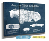 Cutler West Jaguar Collection 48" x 32" / 3 Panel Canvas Wrap Jaguar XK-E Roadster Original Blueprint Art 933350051_19962