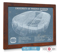 Cutler West Pro Football Collection 14" x 11" / Walnut Frame Arizona Cardinals University Of Phoenix Stadium Vintage Football Print 235353089