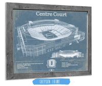 Cutler West Best Selling Collection 14" x 11" / Greyson Frame Vintage Wimbledon - Centre Court Tennis Blueprint Art 835000050-14"-x-11"44520