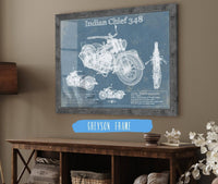 Cutler West 14" x 11" / Greyson Frame Indian Chief 348 Vintage Original Motorcycle Blueprint 835000022-14"-x-11"59370