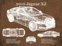 Cutler West Jaguar Collection 14" x 11" / Unframed 2016 Jaguar XJ Car Original Blueprint Art 933311141_37979