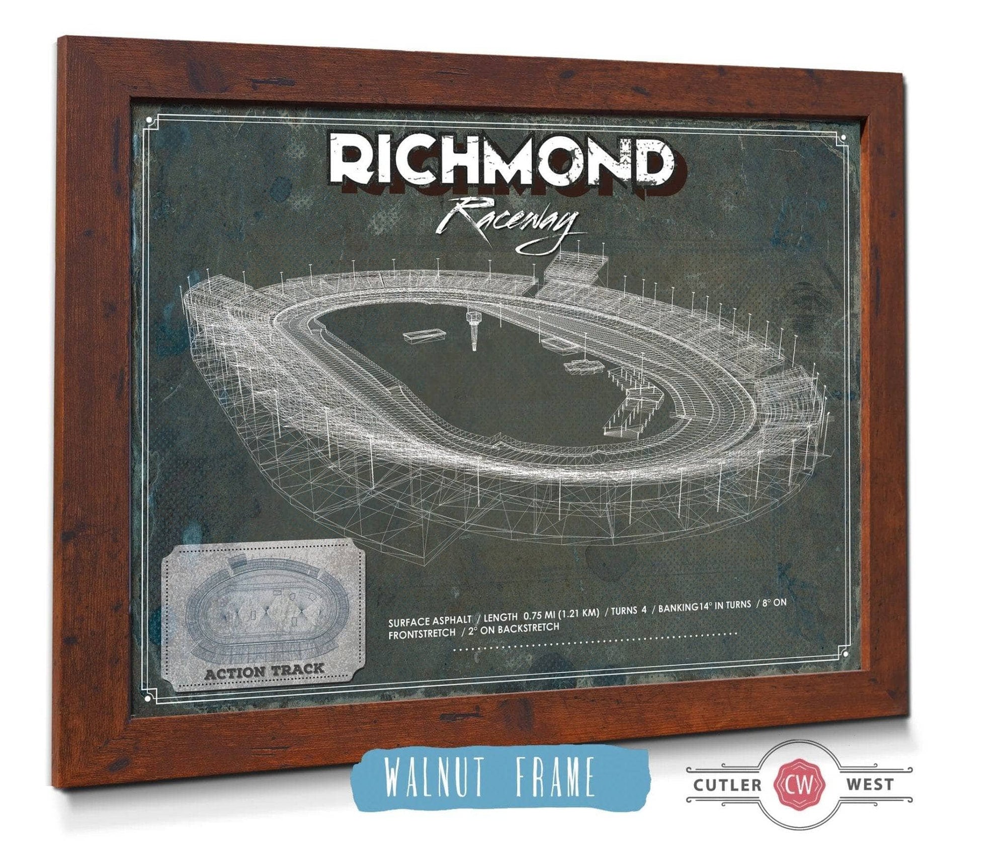 Cutler West Racetrack Collection Richmond Raceway NASCAR Race Track Print