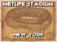 Cutler West Baseball Collection 14" x 11" / Unframed MetLife Stadium Vintage New York - Vintage Football Print 680655172_74253