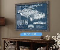 Cutler West Chevrolet Collection 1963 Chevrolet Impala SS Hardtop Sport Coupe Blueprint Vintage Auto Print