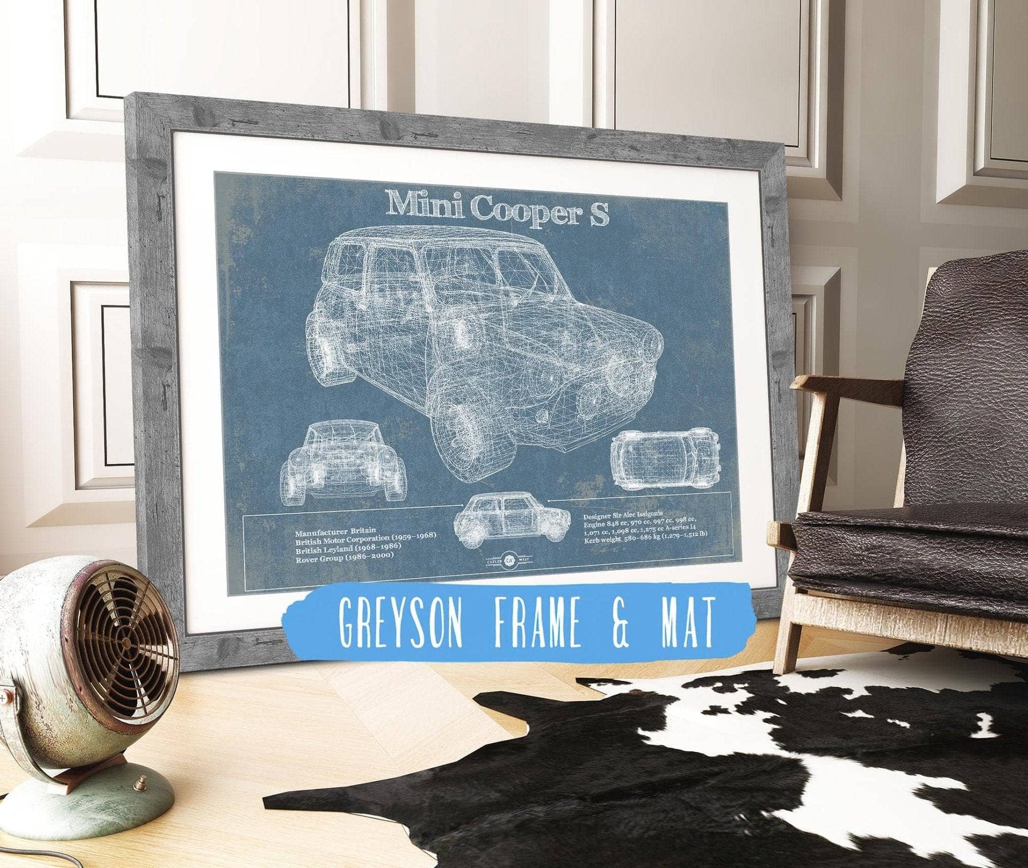 Cutler West Mini Cooper Vintage Car Print