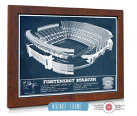 Cutler West Pro Football Collection 14" x 11" / Walnut Frame Cleveland FirstEnergy Stadium - Vintage Football Print 69068269_60290