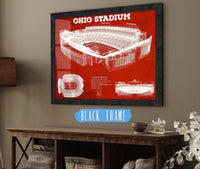 Cutler West Best Selling Collection 14" x 11" / Black Frame Ohio State Buckeyes Art - Ohio Stadium Vintage Stadium Blueprint Art Print 722811916-TOP