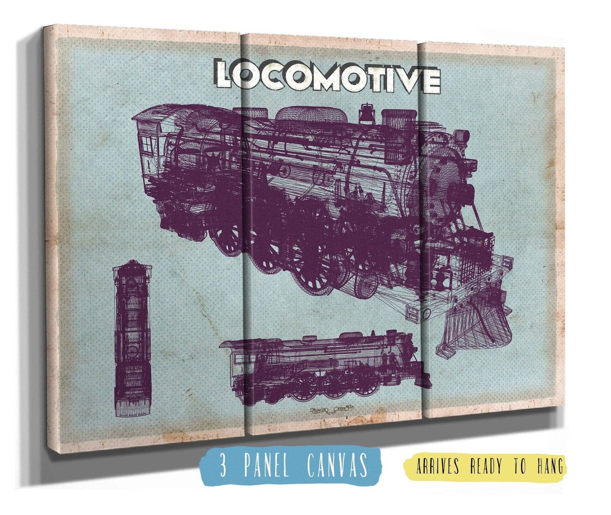 Cutler West Locomotive Vintage Train Print