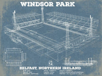Cutler West Soccer Collection 14" x 11" / Unframed Linfield F.C. - Vintage Windsor Park North Ireland Soccer Print 813503375_7915