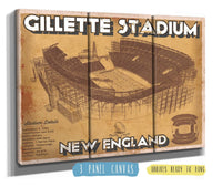 Cutler West 48" x 32" / 3 Panel Canvas Wrap Vintage New England Patriots Gillette Stadium Wall Art 717505847-48"-x-32"66502