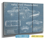 Cutler West Ford Collection 48" x 32" / 3 Panel Canvas Wrap 1965 Ford Thunderbird Blueprint Vintage Auto Print 833110123_32090