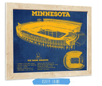 Cutler West College Football Collection Minnesota Gophers Vintage TCF Bank Stadium Blueprint Art Print