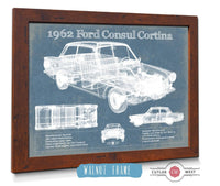 Cutler West Ford Collection 14" x 11" / Walnut Frame 1962 Ford Consul Cortina Mark I Original Blueprint Art 933311140_34616