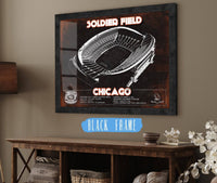 Cutler West Pro Football Collection 14" x 11" / Black Frame Chicago Bears Stadium Seating Chart Soldier Field Vintage Football Print 933350144_31909