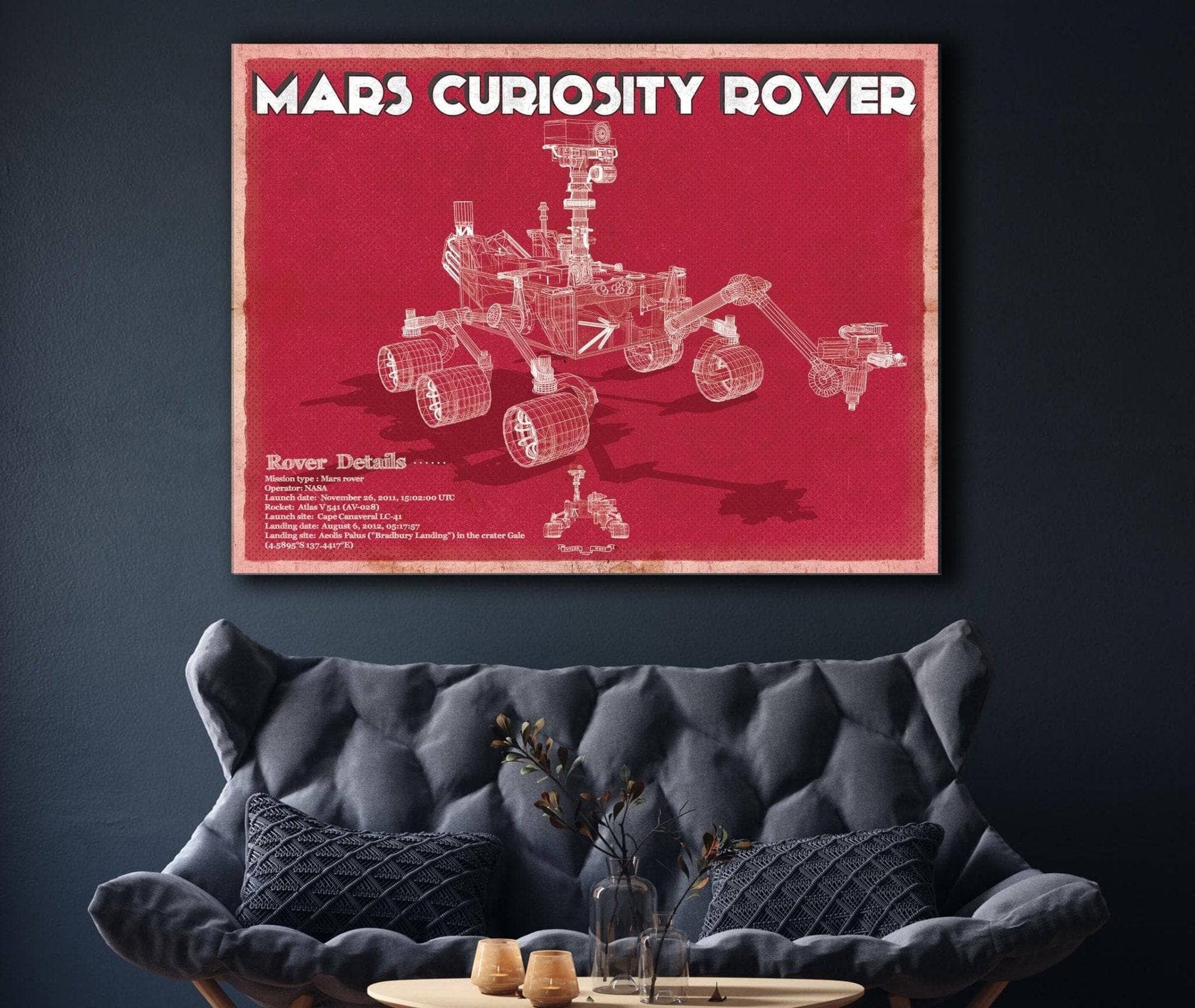 Cutler West SciFi, Fantasy, and Space Mars Curiosity Rover NASA Space Blueprint Print