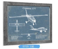 Cutler West Cessna Collection 14" x 11" / Greyson Frame Cessna 177 (Cardinal) Vintage Blueprint Airplane Print 833110160-TOP