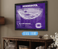 Cutler West 14" x 11" / Black Frame Vintage Minnesota Vikings US Bank Stadium Wall Art 782688129-14"-x-11"72540