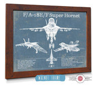 Cutler West Military Aircraft F/A-18F Super Hornet Patent Blueprint Original Military Wall Art