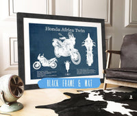 Cutler West 14" x 11" / Black Frame & Mat Honda CRF1000L/CRF1100 Africa Twin Motorcycle Patent Print 933350100_15964