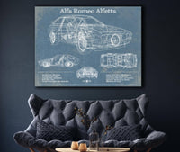 Cutler West Alfa Romeo Alfetta Bel Bel Air Sport Coupé Blueprint Vintage Auto Print
