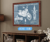 Cutler West Harley-Davidson Street Bob 2018 Blueprint Motorcycle Patent Print