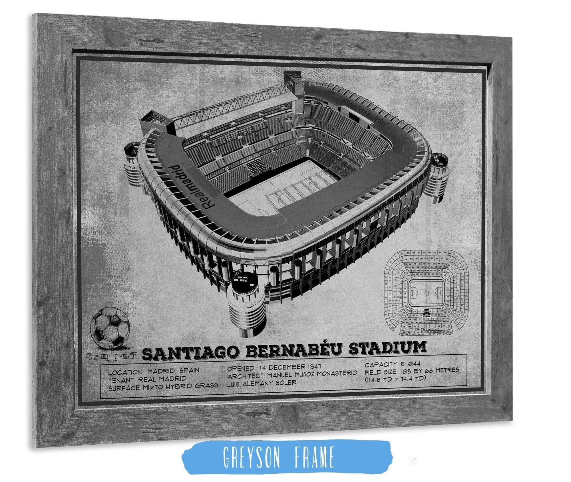 Cutler West Real Madrid Football Club - Santiago Bernabéu Stadium Stadium Soccer Team Color Print