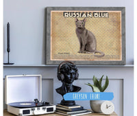 Cutler West Russian Blue Cat Breed Art Print Pet Vintage Print