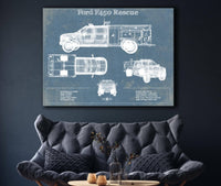 Cutler West Ford Collection Ford F450 Rescue Vehicle Vintage Blueprint Auto Print